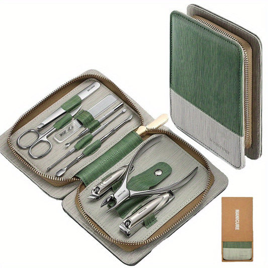 9pcs Nail Clippers Set Stainless Steel Professional Nail Cutting Tools