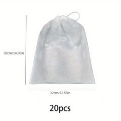 20pcs Portable Shoes Bag Non Woven Fabric Drawstring Shoes Storage Bag