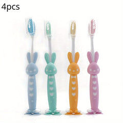 4pcs Soft Bristled Toothbrushes for Kids Teeth Care