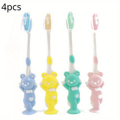 4pcs Soft Bristled Toothbrushes for Kids Teeth Care