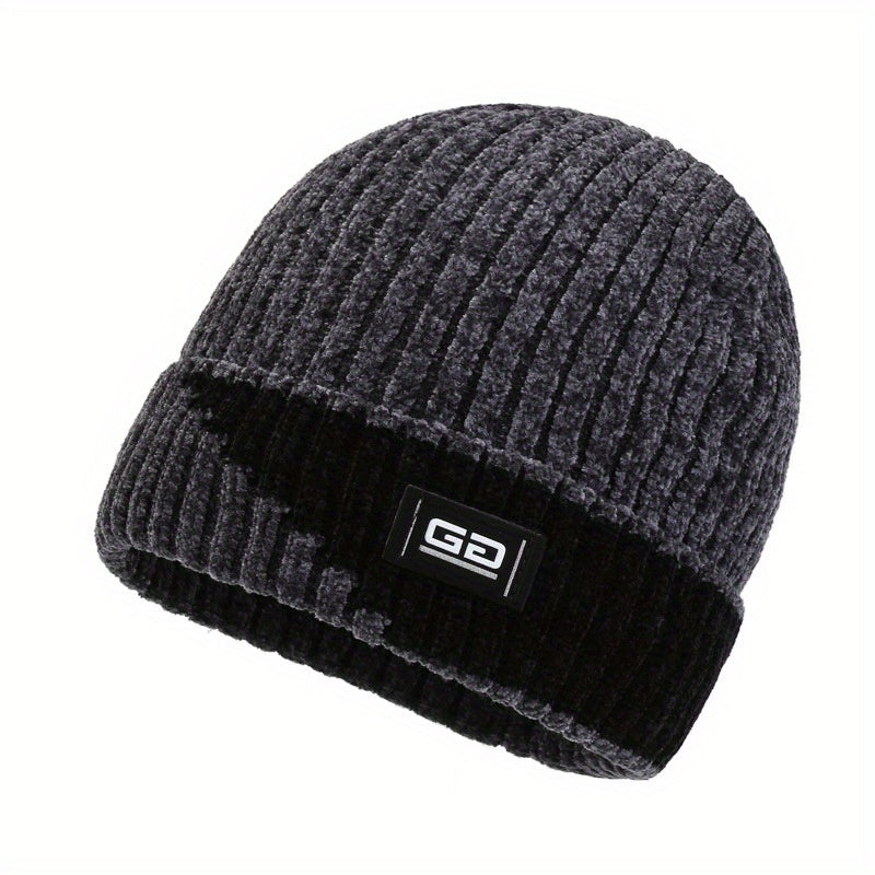 Men's Winter Fleece Hat Ear Protection Knitted Ski Cap