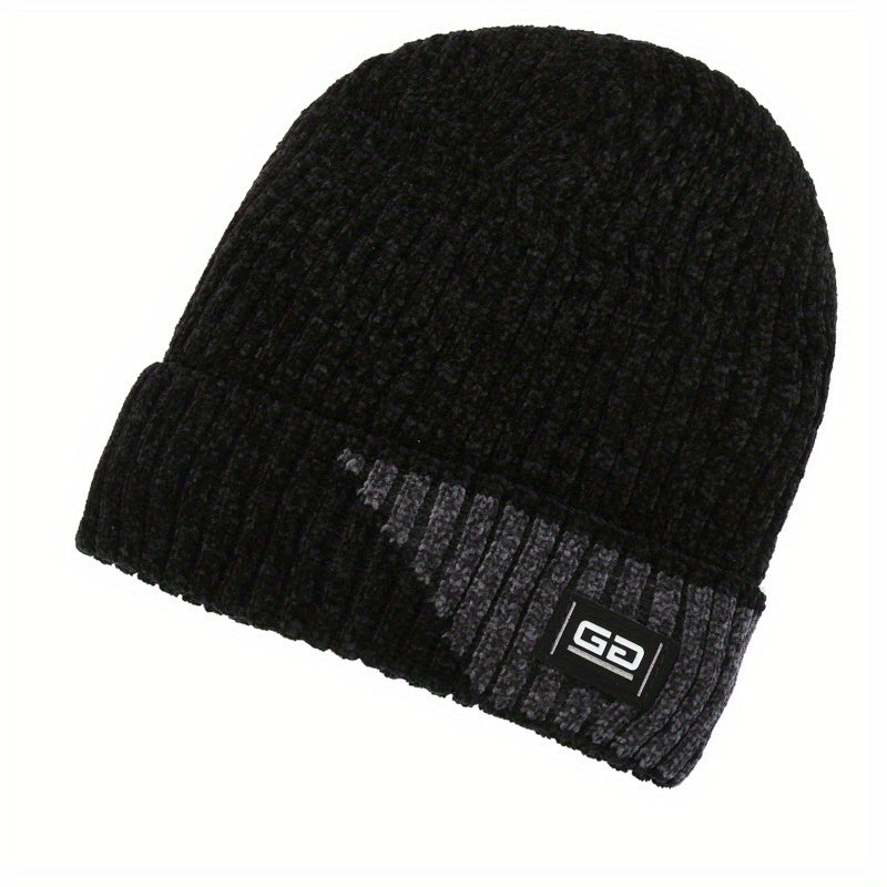 Men's Winter Fleece Hat Ear Protection Knitted Ski Cap