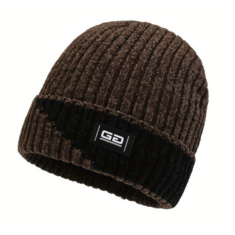 Men's Winter Fleece Hat Ear Protection Knitted Ski Cap