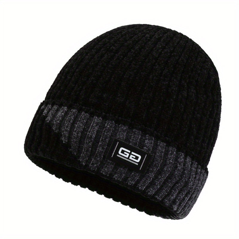 Men's Winter Fleece Hat Ear Protection Knitted Ski Cap