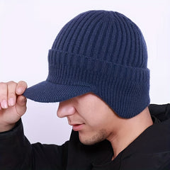 Men's Winter Knitted Velvet Thickened Hats