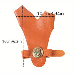 Leather Archery Glove Adjustable Strap Hand Guard Traditional Bow
