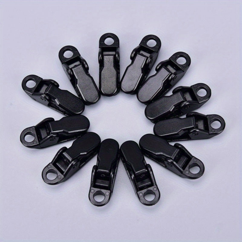 12pcs Outdoor Awning Clamps Tarp Clips Tie Down Snap Hangers Reusable Tent Clamp