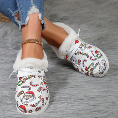 Women's Christmas Winter Boat Shoes - Fleece Lined Thermal Walking Shoes