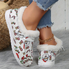 Women's Christmas Winter Boat Shoes - Fleece Lined Thermal Walking Shoes