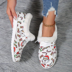 Women's Christmas Winter Boat Shoes - Fleece Lined Thermal Walking Shoes