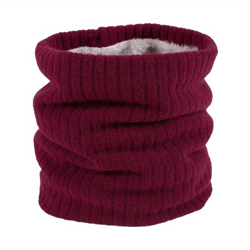 Plush Lined Neck Scarf for Autumn and Winter