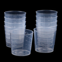 10pcs Clear 60ml Graduated Measuring Cup For Accurate Measurements