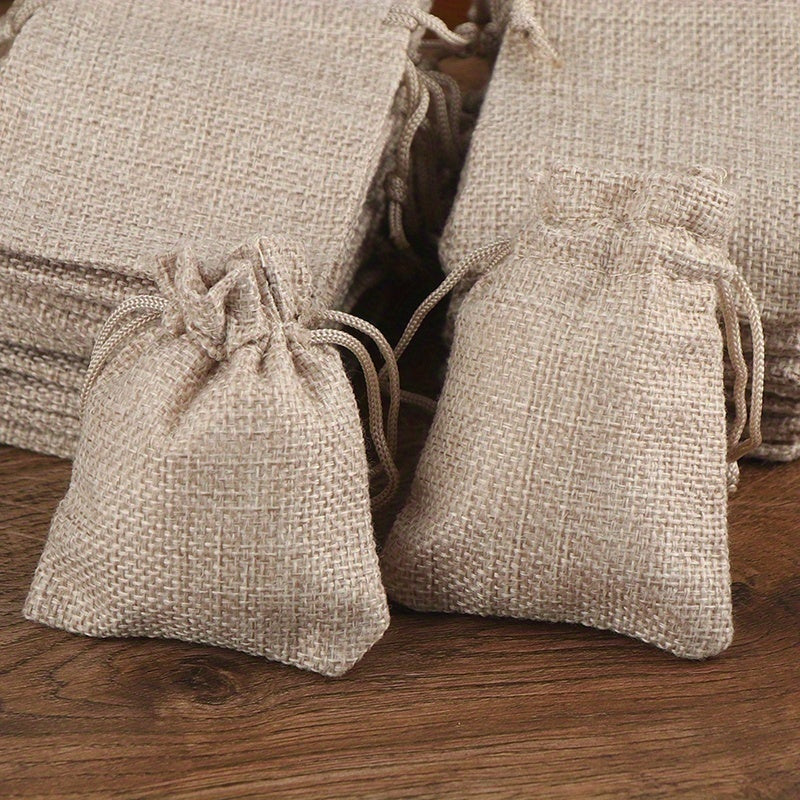 10pcs Drawstring Burlap Bag Jute Gift Bags DIY Wedding Favor Gift Bag Packaging