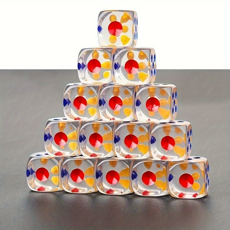 10pcs Transparent Colorful Dices Bar Screen Game Resin Dices