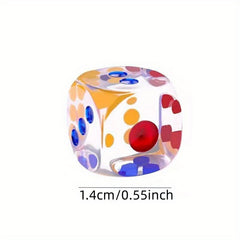 10pcs Transparent Colorful Dices Bar Screen Game Resin Dices