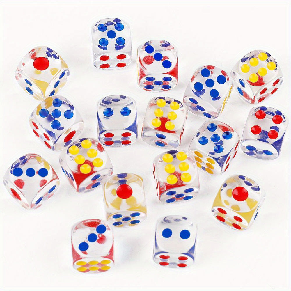 10pcs Transparent Colorful Dices Bar Screen Game Resin Dices