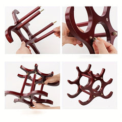 1pc Wood Wine Storage Rack For Countertop - Holds 5 Bottles