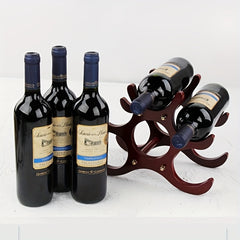 1pc Wood Wine Storage Rack For Countertop - Holds 5 Bottles