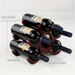 1pc Wood Wine Storage Rack For Countertop - Holds 5 Bottles