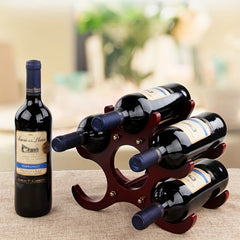 1pc Wood Wine Storage Rack For Countertop - Holds 5 Bottles