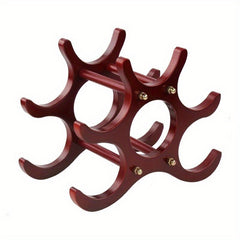 1pc Wood Wine Storage Rack For Countertop - Holds 5 Bottles