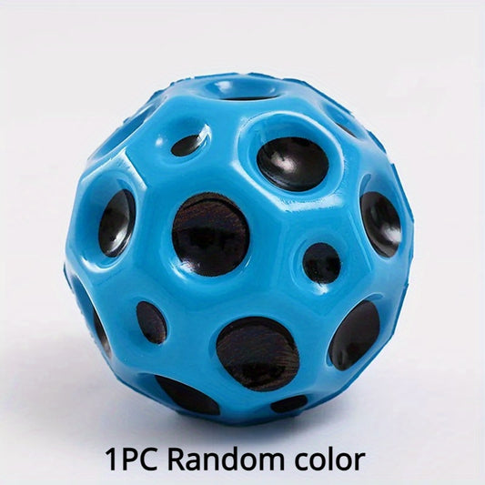 1pc Hole Ball Soft Bouncy Ball Anti-fall Moon Shape Porous Bouncy Ball Toy