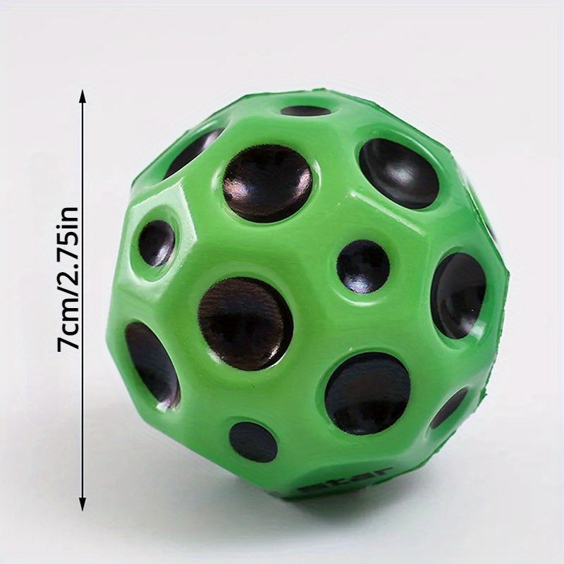 1pc Hole Ball Soft Bouncy Ball Anti-fall Moon Shape Porous Bouncy Ball Toy