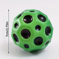 1pc Hole Ball Soft Bouncy Ball Anti-fall Moon Shape Porous Bouncy Ball Toy