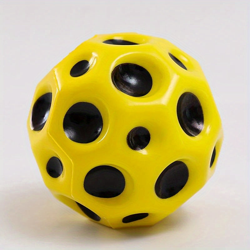 1pc Hole Ball Soft Bouncy Ball Anti-fall Moon Shape Porous Bouncy Ball Toy