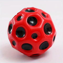 1pc Hole Ball Soft Bouncy Ball Anti-fall Moon Shape Porous Bouncy Ball Toy