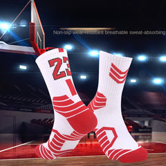 Men's Basketball Crew Socks Cotton Sweat-Absorbing Breathable Sport Socks