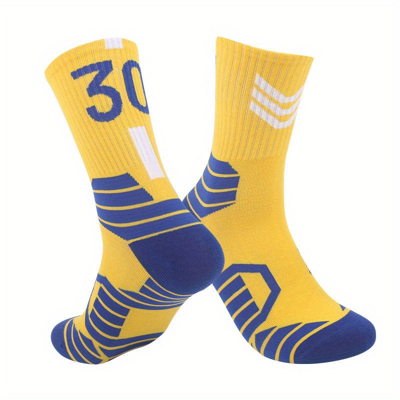 Men's Basketball Crew Socks Cotton Sweat-Absorbing Breathable Sport Socks