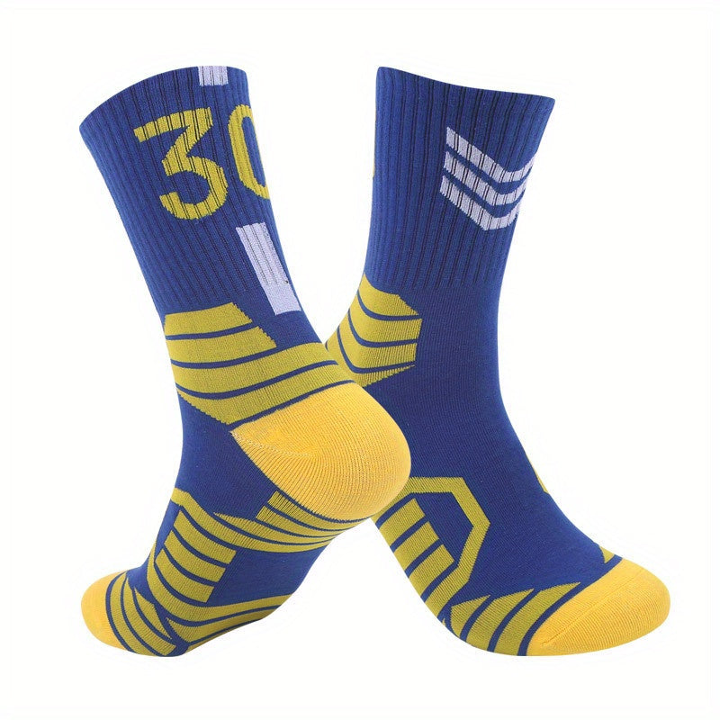 Men's Basketball Crew Socks Cotton Sweat-Absorbing Breathable Sport Socks