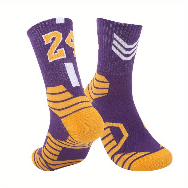 Men's Basketball Crew Socks Cotton Sweat-Absorbing Breathable Sport Socks