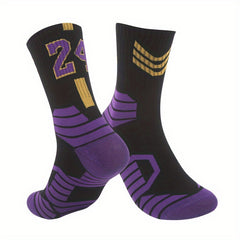 Men's Basketball Crew Socks Cotton Sweat-Absorbing Breathable Sport Socks