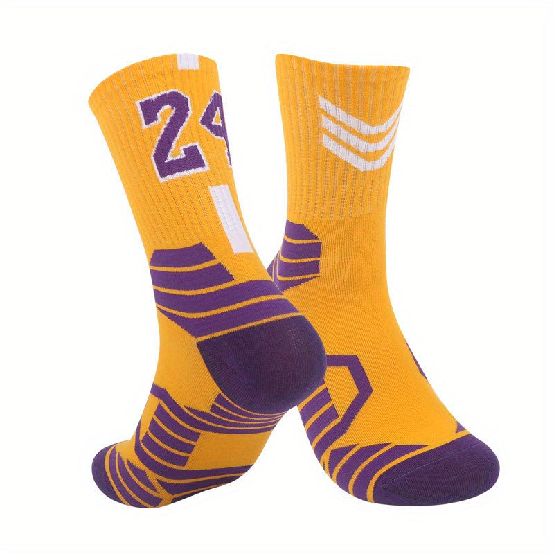 Men's Basketball Crew Socks Cotton Sweat-Absorbing Breathable Sport Socks
