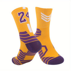Men's Basketball Crew Socks Cotton Sweat-Absorbing Breathable Sport Socks