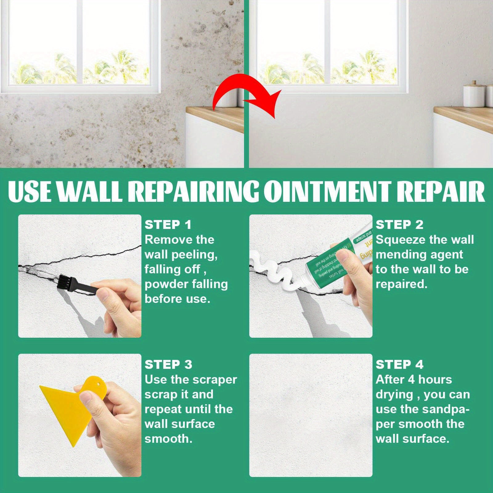 3pcs Wall Repair Paste Crack Hole Nail Waterproof Repair Putty Mildew Wall Paste