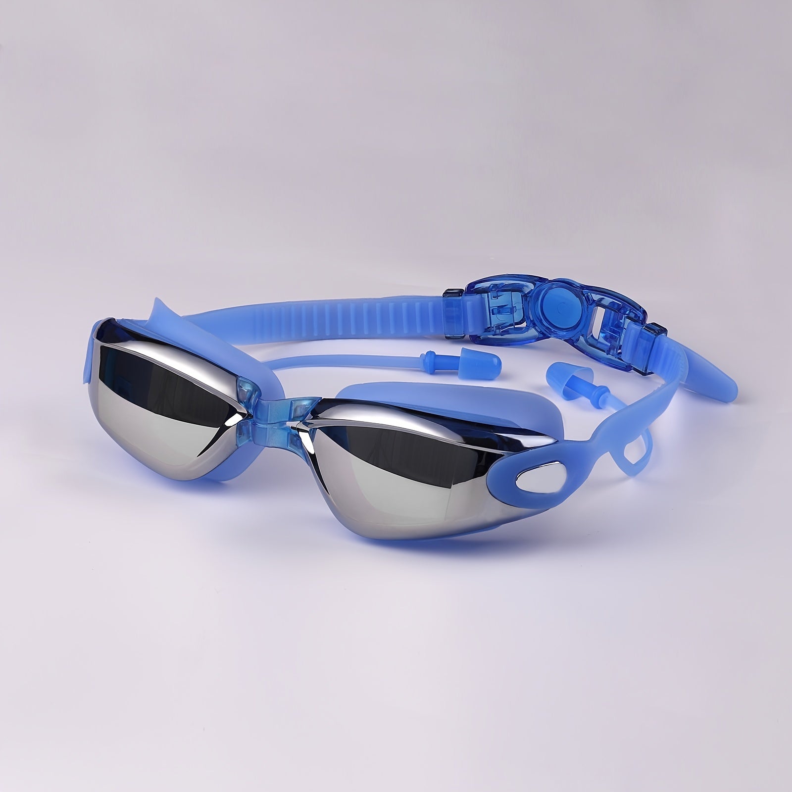 Electroplated Swimming Goggles Anti Fog Glasses & Earplugs