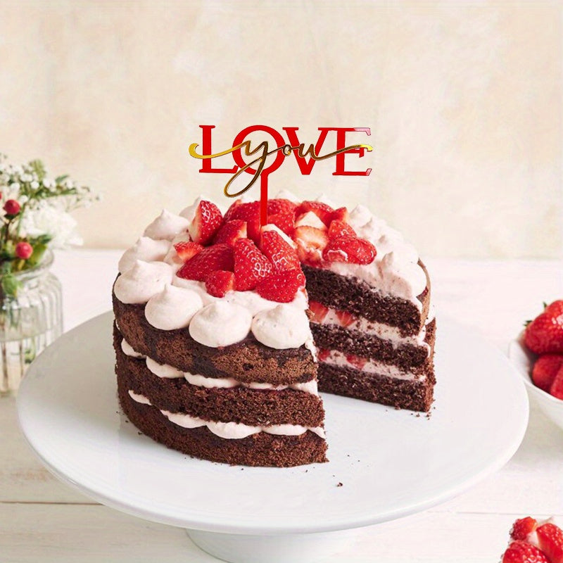 Love You Cake Insert Plate for Birthday Dessert Table