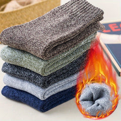 5 Pairs Men's Crew Socks Winter Thicken Warm Socks
