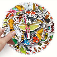60pcs Insect Stickers Beetle Butterfly Waterproof Cartoon Decoration