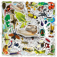 60pcs Insect Stickers Beetle Butterfly Waterproof Cartoon Decoration