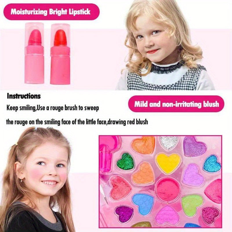 Kids Princess Makeup Box Set Girls Play House Toys Safe Non-toxic