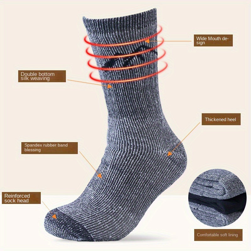 Thick Wool Socks Men Winter Outdoor Hiking Warm Sweat