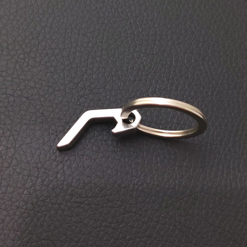 Stainless Steel Bottle Opener Key Ring Mini Keychain for Outdoor Camping Hiking