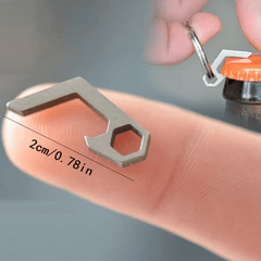 Stainless Steel Bottle Opener Key Ring Mini Keychain for Outdoor Camping Hiking