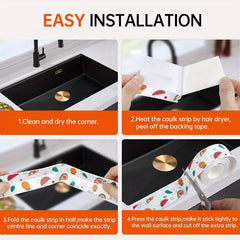 3pcs Waterproof Sink Absorbent Stickers for Bathroom and Kitchen