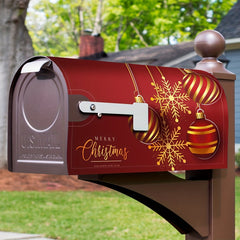 Merry Christmas Red Winter Happy Year Welcome Mailbox Cover Post Box Cover Wraps