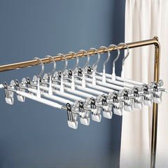 5pcs Stainless Steel Dipped Pants Clip Wardrobe Anti-slip Adjustable Hanger